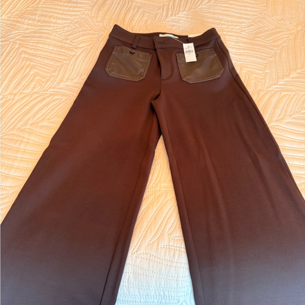 LOFT Brown Wide Leg Pants